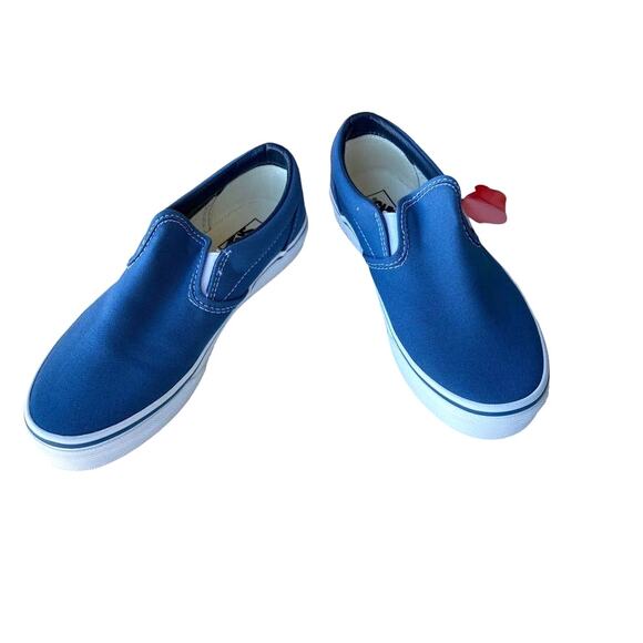 Vans Classic Slip On Blue/Wht Youth‎  3.    NWT - Picture 1 of 7